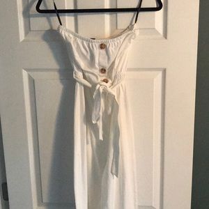 Forever 21 White Strapless Jumpsuit